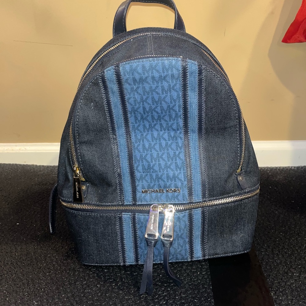 Michael Kors Denim and Navy Backpack